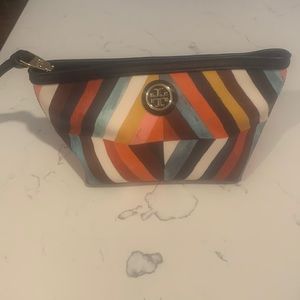 Tory Burch multicolored cosmetic case